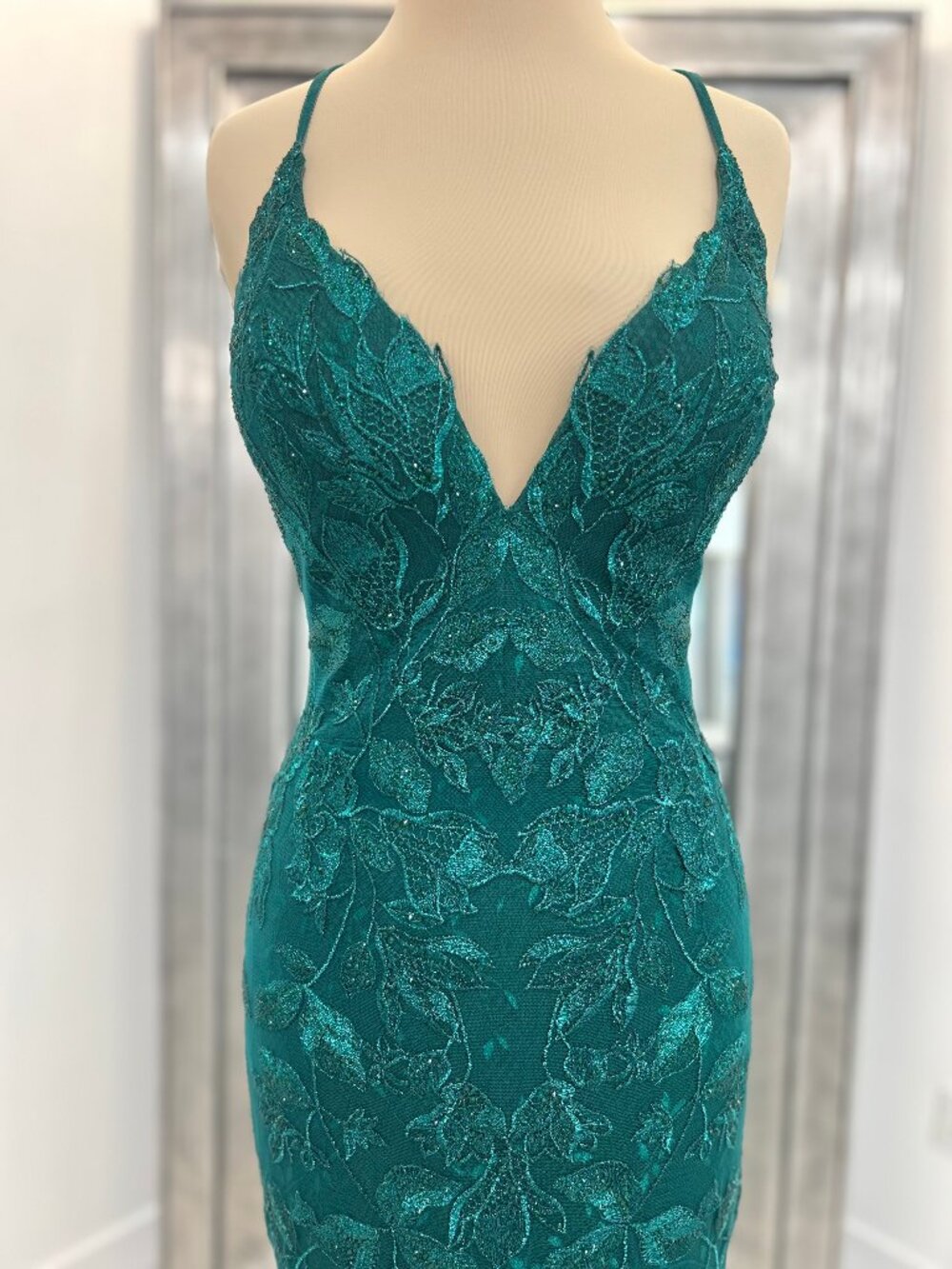 Ellie Wilde EW35062 Emerald Mermaid Prom Dress – Size 12 – New Store Sample - Picture 6 of 8